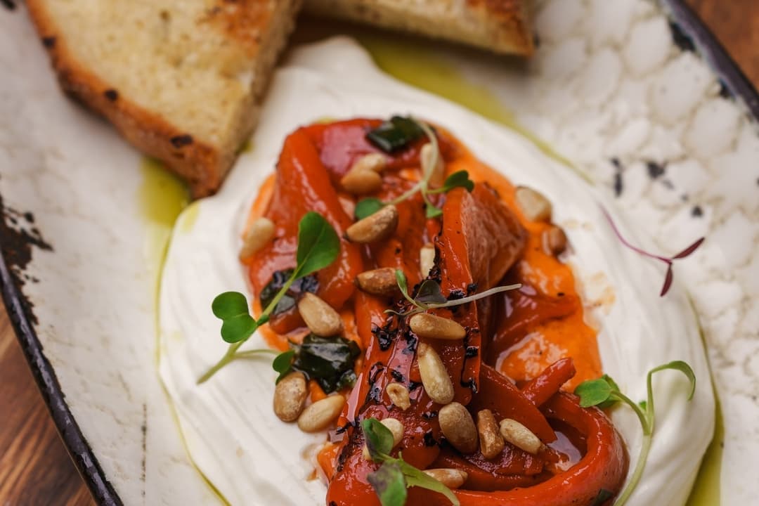 Roasted Peppers with Romesco Sauce